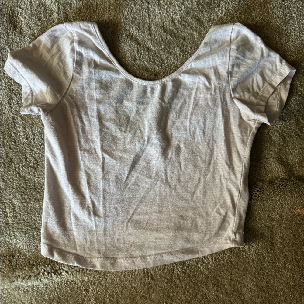 Brandy Melville Pink & White Striped Scoop Back Crop Top